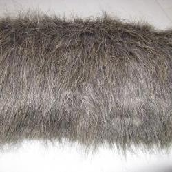 Muff in long gray tipped faux fur